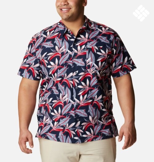 Men's Columbia PFG Trollers Best Short Sleeve Shirts Flower | Plus Size CA-EL50A